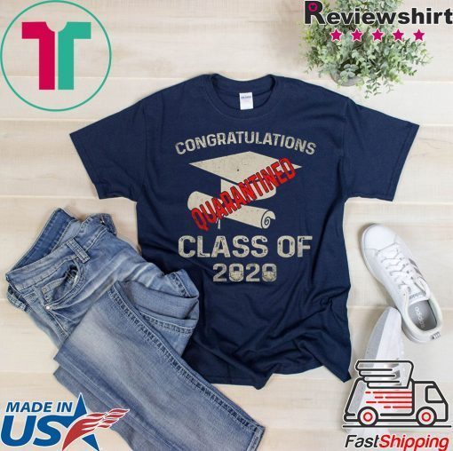 Funny Quarantined 2020 Graduating Class in Quarantine Retro Gift T-Shirt