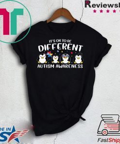 It’s OK To Be Different Cute Penguin World Autism Awareness Gift T-Shirt