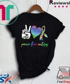 Peace Love Autism Puzzle Pieces Ribbon Autism Awareness Gift T-Shirts