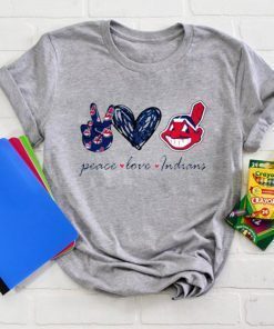 Peace love Cleveland Indians logo Gift T-Shirt