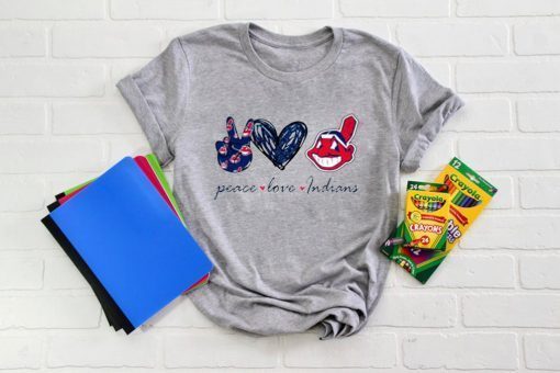 Peace love Cleveland Indians logo Gift T-Shirt