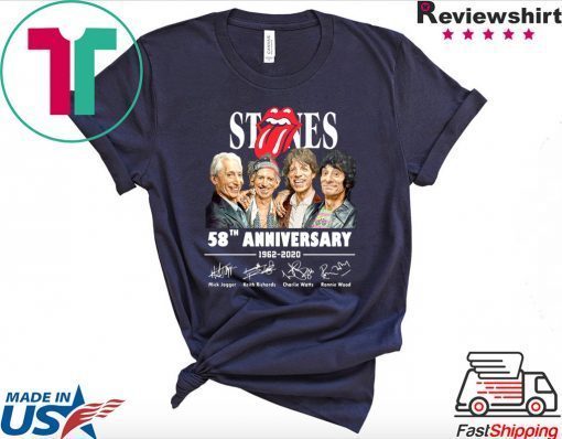 Stones 58th anniversary 1962 2020 signatures Gift T-Shirt