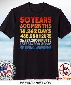 50 Years Old 50th Birthday Vintage Retro Mens Women 600 Months Gift T-Shirts