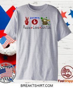 Baby Yoda – Peace – Love – Sanitize – Zaxby’s Gift T-Shirt