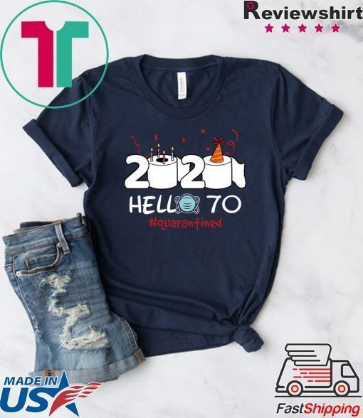 Born in 1950 Birthday Gift Idea 2020 Hello 70 Toilet Paper Birthday Cake Quarantined Social Distancing Classic Gift T-Shirts