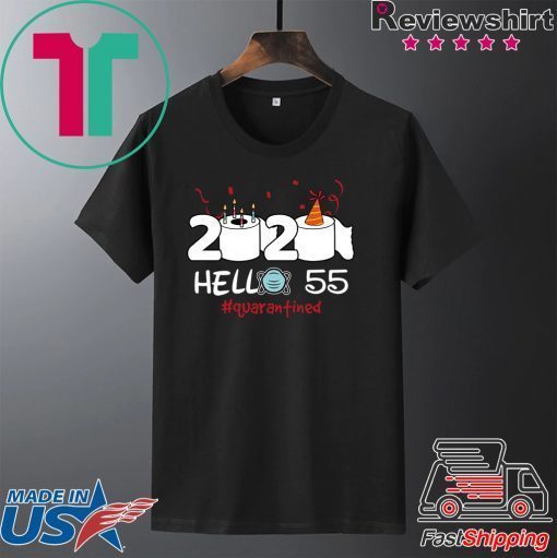 Born in 1965 Birthday Gift Idea 2020 Hello 55 Toilet Paper Birthday Cake Quarantined Social Distancing Classic Gift T-Shirt