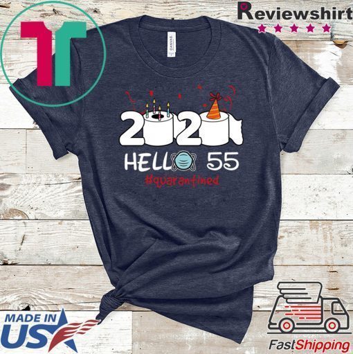 Born in 1965 Birthday Gift Idea 2020 Hello 55 Toilet Paper Birthday Cake Quarantined Social Distancing Classic Gift T-Shirt