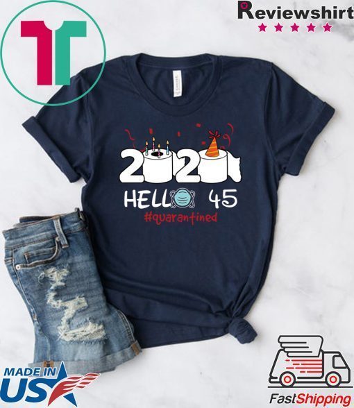 Born in 1975 Birthday Gift Idea 2020 Hello 45 Toilet Paper Birthday Cake Quarantined Social Distancing Classic Gift TShirts