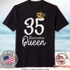 Born in 1985 My 35th Birthday Quarantine Queen Social Distancing Birthday 2020 Gift T-Shirt