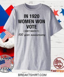 In 1920 women won vote 100 year anniversary Gift T-Shirt