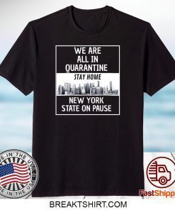 We Are All In Quarantine Stay Home New York State On Pause Gift T-Shirt