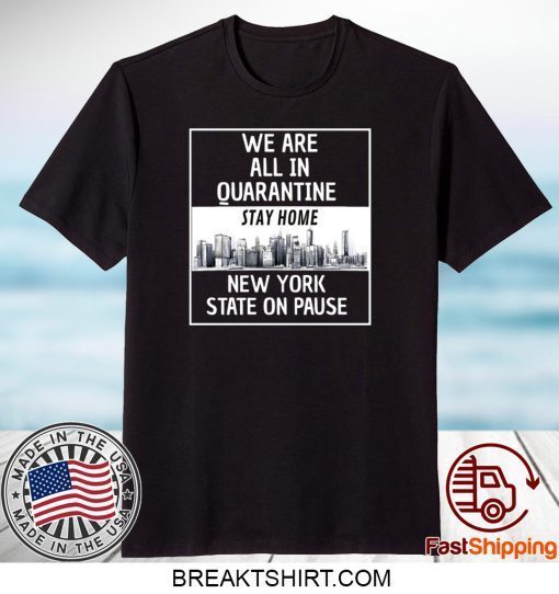 We Are All In Quarantine Stay Home New York State On Pause Gift T-Shirt