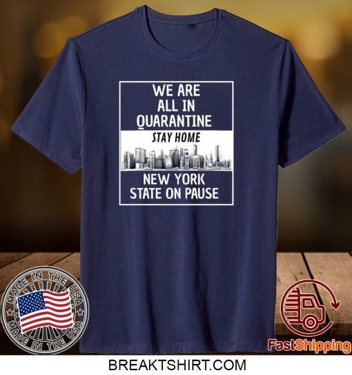 We Are All In Quarantine Stay Home New York State On Pause Gift T-Shirt