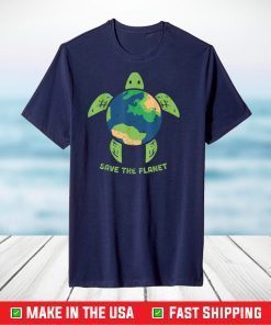 Save The Planet Earth Day Environment Turtle Recycle Ocean T-Shirt