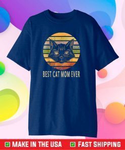 Vintage Retro Best Cat Mom Ever Bump Fit. Mother's Day Classic T-Shirt
