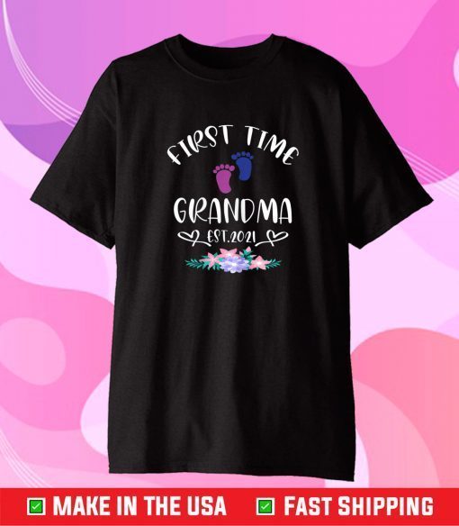 First Time Grandma shirt Promoted to Grandma Est 2021 T-Shirt