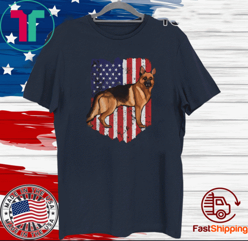 American Flag German Shepherd 4th Of July USA Shirt