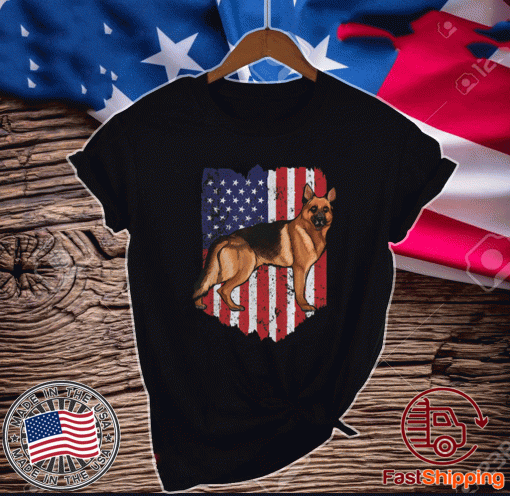 American Flag German Shepherd 4th Of July USA Shirt