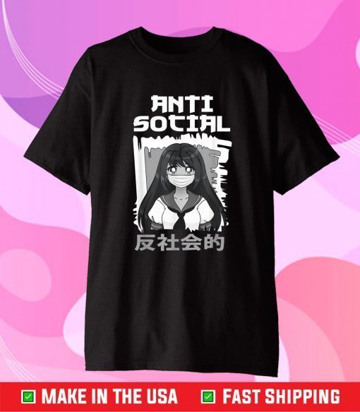 Anti Social Outfit Japanese Aesthetic Vaporwave Anime Manga Gift T-Shirt