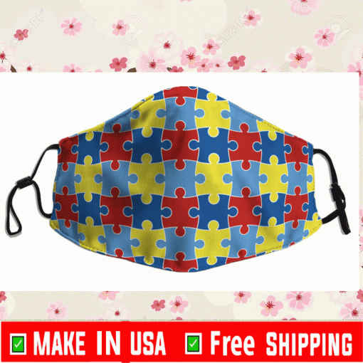 Autism Awareness Puzzle Patterned Face Mask US 2021