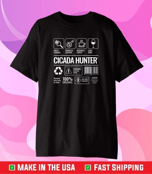 Cicada Hunter Exterminator Package Label Classic T-Shirt