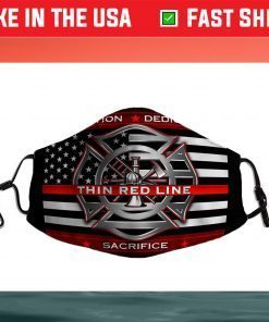 Firefighter Tradition Dedication Thin Red Line Sacrifice USA Face Mask