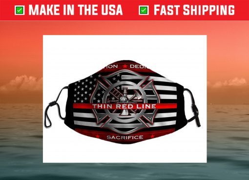 Firefighter Tradition Dedication Thin Red Line Sacrifice USA Face Mask