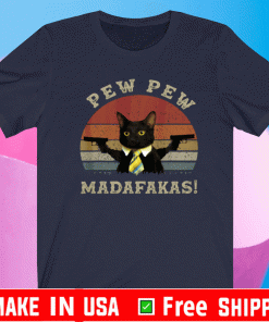 Pew Pew PewPew Madafakas Cat Crazy Pew Vintage T-Shirt