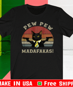 Pew Pew PewPew Madafakas Cat Crazy Pew Vintage T-Shirt