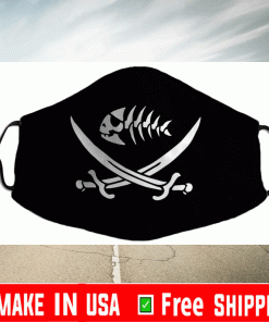 Pirate Fish Flag with Swords Cloth Face Masks