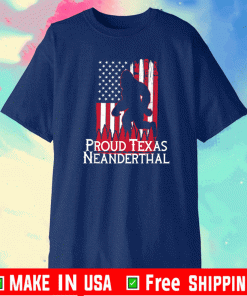 Proud Texas American Neanderthal US Flag T-Shirt