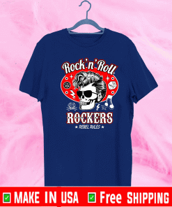 Rock'n'roll Rockers Rebel Rule - Rockabilly Skull T-Shirt