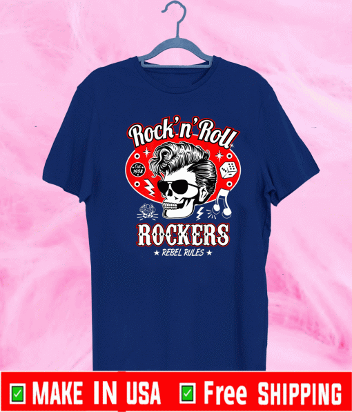 Rock'n'roll Rockers Rebel Rule - Rockabilly Skull T-Shirt