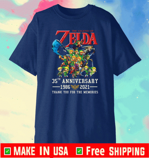 The legend of Zelda 35th anniversary 1986 2021 thank you for the memories For T-Shirt