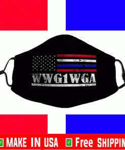 WWG1WGA Qanon Flag US Face Masks