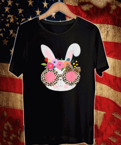 Bunny Face Leopart Print Easter Basket Stuffer for Teen Girl T-Shirt