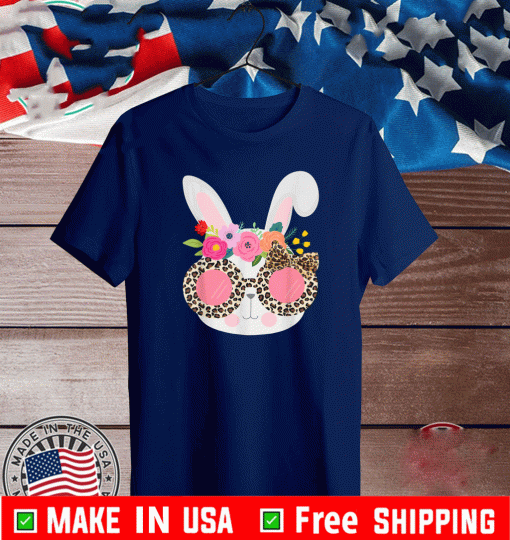 Bunny Face Leopart Print Easter Basket Stuffer for Teen Girl T-Shirt