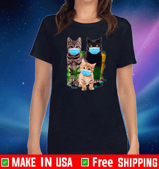 MOTHER'S DAY 2021 MOM LIFE CATS FACE MASK T-SHIRT