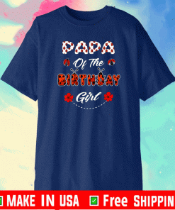 Papa Of The Birthday Girl Ladybug Birthday T-Shirt