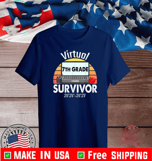 I Survived Virtual School 7th Grade Survivor 2020-2021 T-Shirt