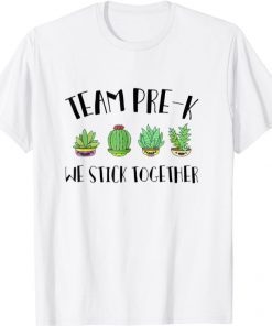 Cactus Team Pre-K Preschool We Stick Together Teacher T-Shirt