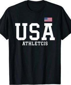 USA Athletics Patriotic Women Men Kids American Flag Sports T-Shirt