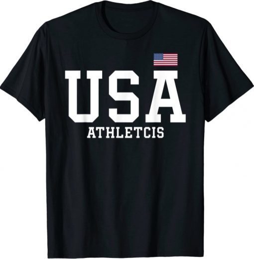 USA Athletics Patriotic Women Men Kids American Flag Sports T-Shirt