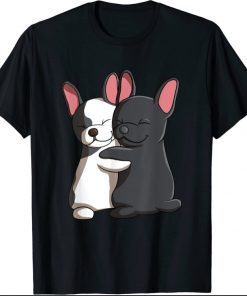 Cute Kawaii Dog Hugging French Bulldogs T-Shirt