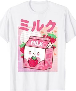 Strawberry Milk Fashion Shake Kawaii Pink Japan Streetwear T-Shirt