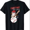 Christmas in july For Baseball Fan Snowman, Snowman Baseball T-Shirt