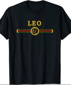 Leo Zodiac July August Birthday Graphic Art Leo Sign T-Shirt