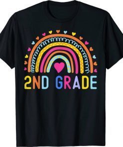 2nd Grade Rainbow Girl Boys Teacher Hello Second Grade Squad Tee T-Shirt