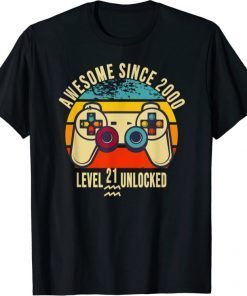 Vintage Style Awesome Since 2000 21st Birthday Gaming T-Shirt