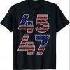 45 47 Trump 2024 Vintage USA Flag Tees T-Shirt